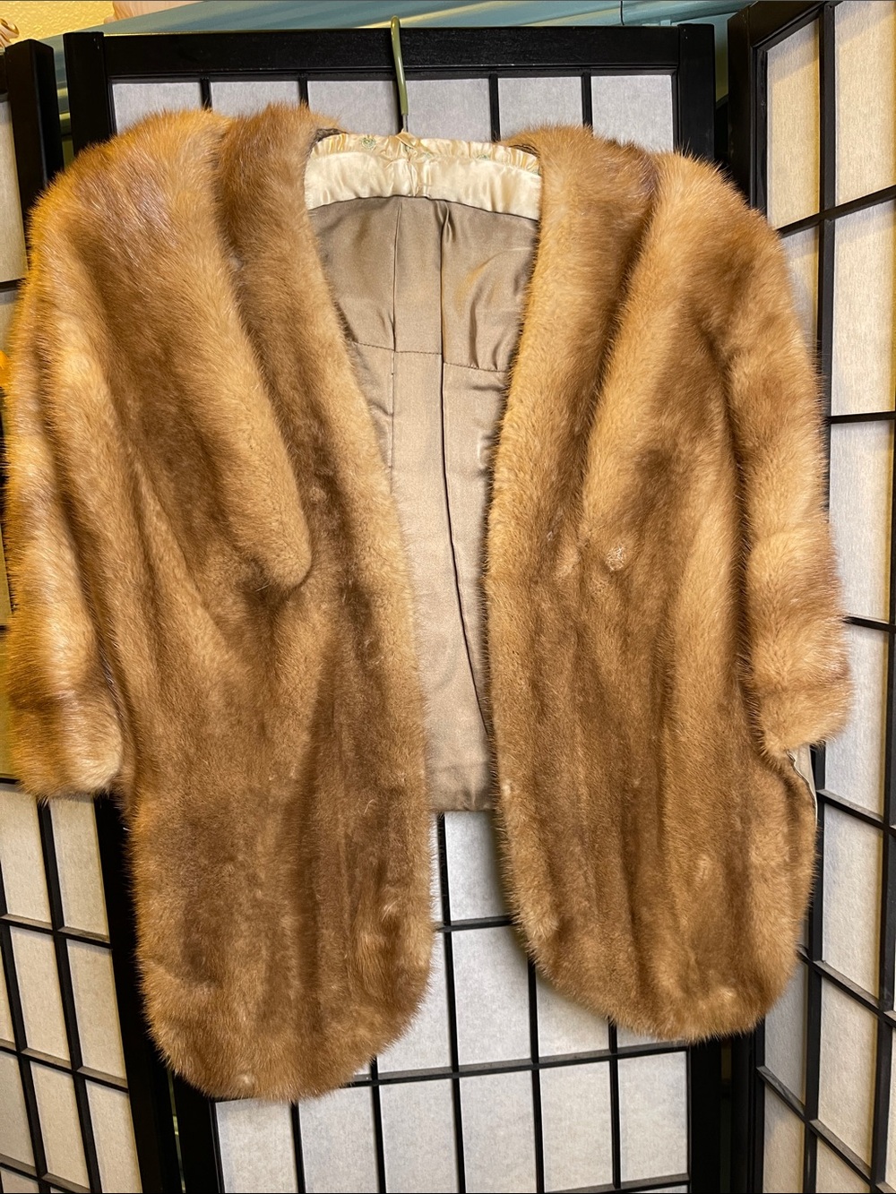 Luxurious  Mink Stole, Vintage Champagne Fur & Women's Short Elegant Cape